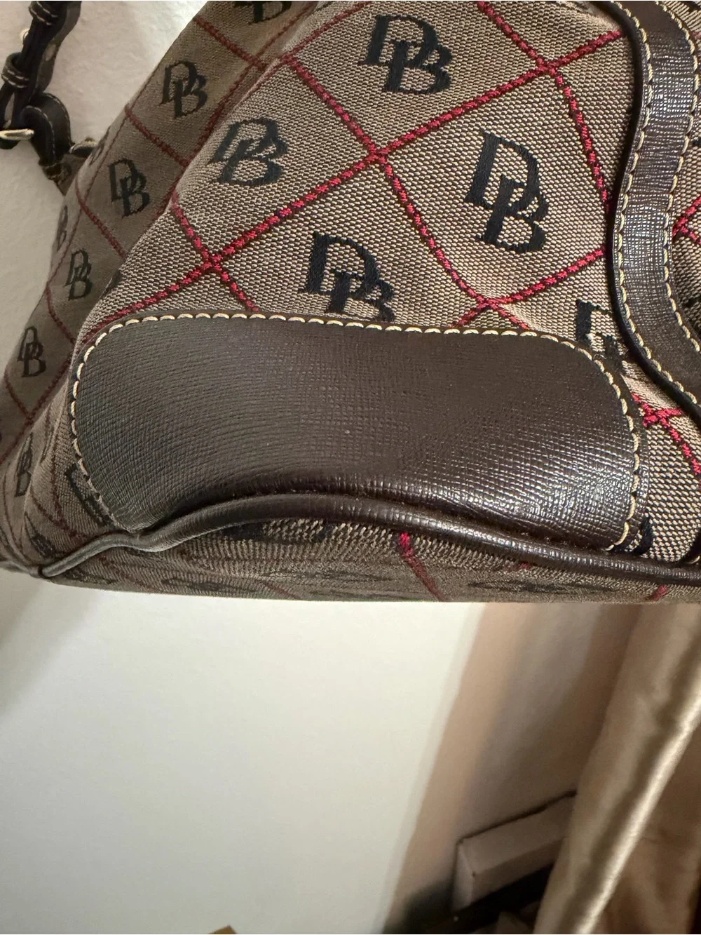 Dooney & Bourke Monogram Red Diamond Large Shoulder Bag 16(L) x 11(W)